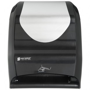 San Jamar T1470BKSS Smart System with IQ Sensor Summit Hands Free Roll Towel Dispenser - Black / Stainless Steel Look San Jamar T1470BKSS Smart System with IQ Sensor Summit Hands Free Roll Towel Dispenser - Black / Stainless Steel Look