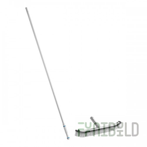 Kemp USA 8' to 16' 2-Way Telescoping Swimming Pool Brush with Nylon and Stainless Steel Bristles 896PLBRNS16K