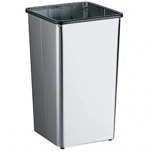 Bobrick B-2280 Floor Standing 21 Gallon Square Trash Can with Open Top Bobrick B-2280 Floor Standing 21 Gallon Square Trash Can with Open Top