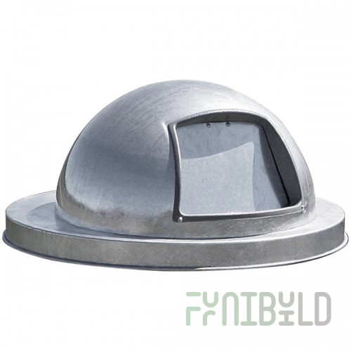 Witt Industries M3601-DTL-SLV Silver Steel Push Door Dome Top Lid for Oakley Series 36 Gallon Decorative Trash Can