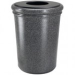 Commercial Zone 720919 StoneTec 50 Gallon Pepperstone Round Stone Decorative Trash Can with Lid