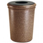 Commercial Zone 720919 StoneTec 50 Gallon Pepperstone Round Stone Decorative Trash Can with Lid