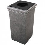 Commercial Zone 720919 StoneTec 50 Gallon Pepperstone Round Stone Decorative Trash Can with Lid