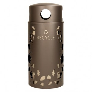 Ex-Cell Kaiser NS33-LV R BRZX Nature Series Round 33 Gallon Steel Brown Leaves Recycling Bin Ex-Cell Kaiser NS33-LV R BRZX Nature Series Round 33 Gallon Steel Brown Leaves Recycling Bin