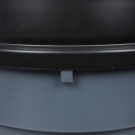 32 Gallon Gray/Black Round Trash Can with Black Funnel Top Lid 32 Gallon Gray/Black Round Trash Can with Black Funnel Top Lid