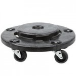32 Gallon Gray/Black Round Trash Can with Black Funnel Top Lid 32 Gallon Gray/Black Round Trash Can with Black Funnel Top Lid