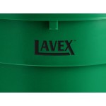 Lavex 32 Gallon Green Round Commercial Trash Can with Lid and Dolly