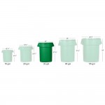 Lavex 32 Gallon Green Round Commercial Trash Can with Lid and Dolly