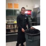 Lavex 32 Gallon Green Round Commercial Trash Can with Lid and Dolly
