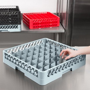 Noble Warewashing 49-Compartment Gray Full-Size Glass Rack Noble Warewashing 49-Compartment Gray Full-Size Glass Rack