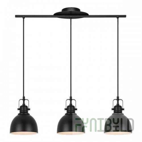 Canarm Polo Matte Black Farmhouse 3-Light Pendant Light - 120V, 60W