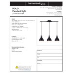 Canarm Polo Matte Black Farmhouse 3-Light Pendant Light - 120V, 60W