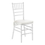 Lancaster Table & Seating White Wood Chiavari Chair with Ivory Cushion Lancaster Table & Seating White Wood Chiavari Chair with Ivory Cushion