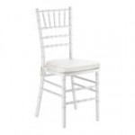 Lancaster Table & Seating White Wood Chiavari Chair with Ivory Cushion Lancaster Table & Seating White Wood Chiavari Chair with Ivory Cushion