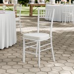 Lancaster Table & Seating White Wood Chiavari Chair with Ivory Cushion Lancaster Table & Seating White Wood Chiavari Chair with Ivory Cushion