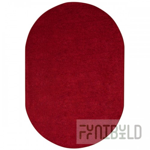 Joy Carpets Kid Essentials Endurance 6' x 9' Burgundy Oval Area Rug
