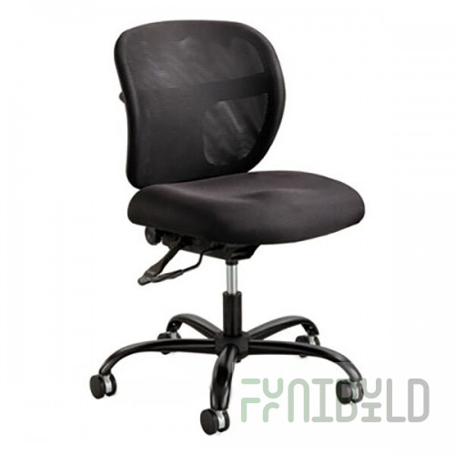 Safco 3397BL Vue Black Intensive Use Mesh Back Task Chair with Padded Seat