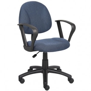 Boss B317-BE Blue Tweed Perfect Posture Deluxe Office Task Chair with Loop Arms Boss B317-BE Blue Tweed Perfect Posture Deluxe Office Task Chair with Loop Arms