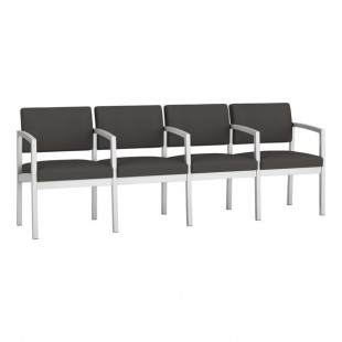 Lesro Lenox Steel Patriot Plus Charcoal Vinyl 4-Seat Sofa with Center Arms Lesro Lenox Steel Patriot Plus Charcoal Vinyl 4-Seat Sofa with Center Arms