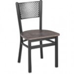 BFM Seating Polk Sand Black Steel Perforated Back Chair With Relic Chestnut Melamine Seat BFM Seating Polk Sand Black Steel Perforated Back Chair With Relic Chestnut Melamine Seat