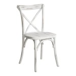 Lancaster Table & Seating Vineyard Rustic White Wood Cross Back Chair