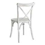 Lancaster Table & Seating Vineyard Rustic White Wood Cross Back Chair