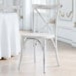 Lancaster Table & Seating Vineyard Rustic White Wood Cross Back Chair