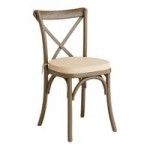 Lancaster Table & Seating Vineyard Rustic White Wood Cross Back Chair