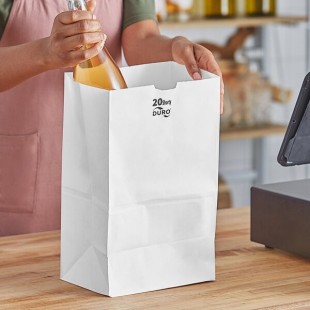 Duro 20 lb. Shorty White Paper Bag - 500/Bundle Duro 20 lb. Shorty White Paper Bag - 500/Bundle