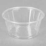 Fabri-Kal GXL250PC Greenware 2 oz. Compostable Clear Plastic Souffle / Portion Cup Lid - 2,010/Case