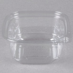 Placon 12 oz. Square Recycled PET Deli Container - 50/Pack