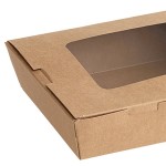 Choice Kraft Folded Paper #2 Take-Out Container with Window 7 3/4 Choice Kraft Folded Paper #2 Take-Out Container with Window 7 3/4