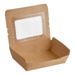 Choice Kraft Folded Paper #2 Take-Out Container with Window 7 3/4 Choice Kraft Folded Paper #2 Take-Out Container with Window 7 3/4