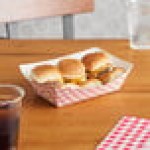#1,000 10 lb. Red Plaid Paper Food Tray - 250/Case