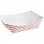 #1,000 10 lb. Red Plaid Paper Food Tray - 250/Case
