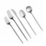 Acopa Odin 18/8 Brushed Stainless Steel Extra Heavy Weight Forged Flatware 5-Piece Set - Sample Acopa Odin 18/8 Brushed Stainless Steel Extra Heavy Weight Forged Flatware 5-Piece Set - Sample