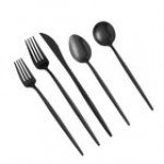 Acopa Odin 18/8 Brushed Stainless Steel Extra Heavy Weight Forged Flatware 5-Piece Set - Sample Acopa Odin 18/8 Brushed Stainless Steel Extra Heavy Weight Forged Flatware 5-Piece Set - Sample