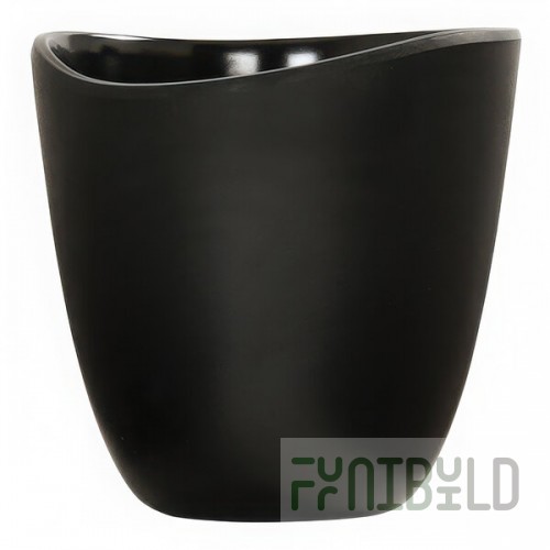 Cal-Mil Bali 24 oz. Black Irregular Round Melamine Dressing Crock - 6/Case