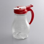 Vollrath 1414-01 Dripcut® 16 oz. Clear Polycarbonate Teardrop Syrup Server with Brown Top Vollrath 1414-01 Dripcut® 16 oz. Clear Polycarbonate Teardrop Syrup Server with Brown Top