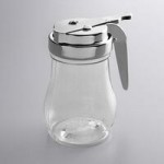 Vollrath 1414-01 Dripcut® 16 oz. Clear Polycarbonate Teardrop Syrup Server with Brown Top Vollrath 1414-01 Dripcut® 16 oz. Clear Polycarbonate Teardrop Syrup Server with Brown Top