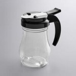 Vollrath 1414-01 Dripcut® 16 oz. Clear Polycarbonate Teardrop Syrup Server with Brown Top Vollrath 1414-01 Dripcut® 16 oz. Clear Polycarbonate Teardrop Syrup Server with Brown Top