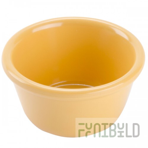 GET RM-400-TY Diamond Mardi Gras 4 oz. Tropical Yellow Melamine Ramekin - 48/Case