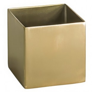 Front of the House 4 oz. Matte Brass Brushed Stainless Steel Square Ramekin - 6/Case