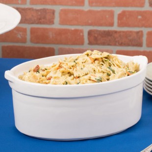 TableCraft CW3000W 3.5 Qt. White Shell Casserole Dish