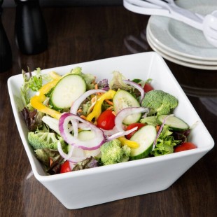 Libbey SL-99 Slate 100 oz. Ultra Bright White Square Porcelain Bowl - 6/Case
