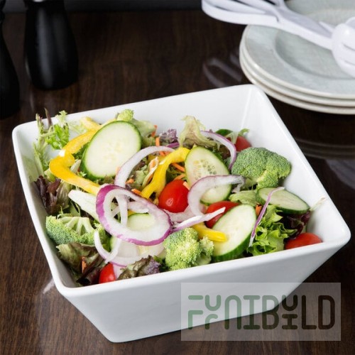 Libbey SL-99 Slate 100 oz. Ultra Bright White Square Porcelain Bowl - 6/Case