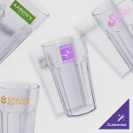 GET 9921-1-CL Bahama 20 oz. Clear Customizable SAN Plastic Pebbled Tumbler - 72/Case GET 9921-1-CL Bahama 20 oz. Clear Customizable SAN Plastic Pebbled Tumbler - 72/Case