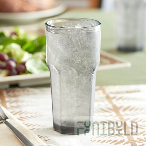 Carlisle 581418 Louis 14 oz. Smoke SAN Plastic Tumbler - 24/Case