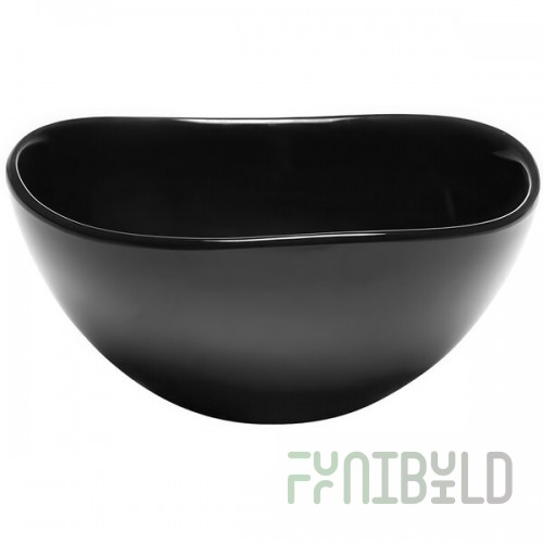 Elite Global Solutions M65OVB Organic Bowls Black Almost Oval 24 oz. Bowl