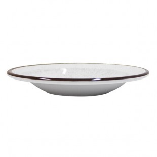 Elite Global Solutions DB878M-W Mojave Vintage California 12 oz. White Crackle Melamine Pasta / Soup Bowl - 6/Case